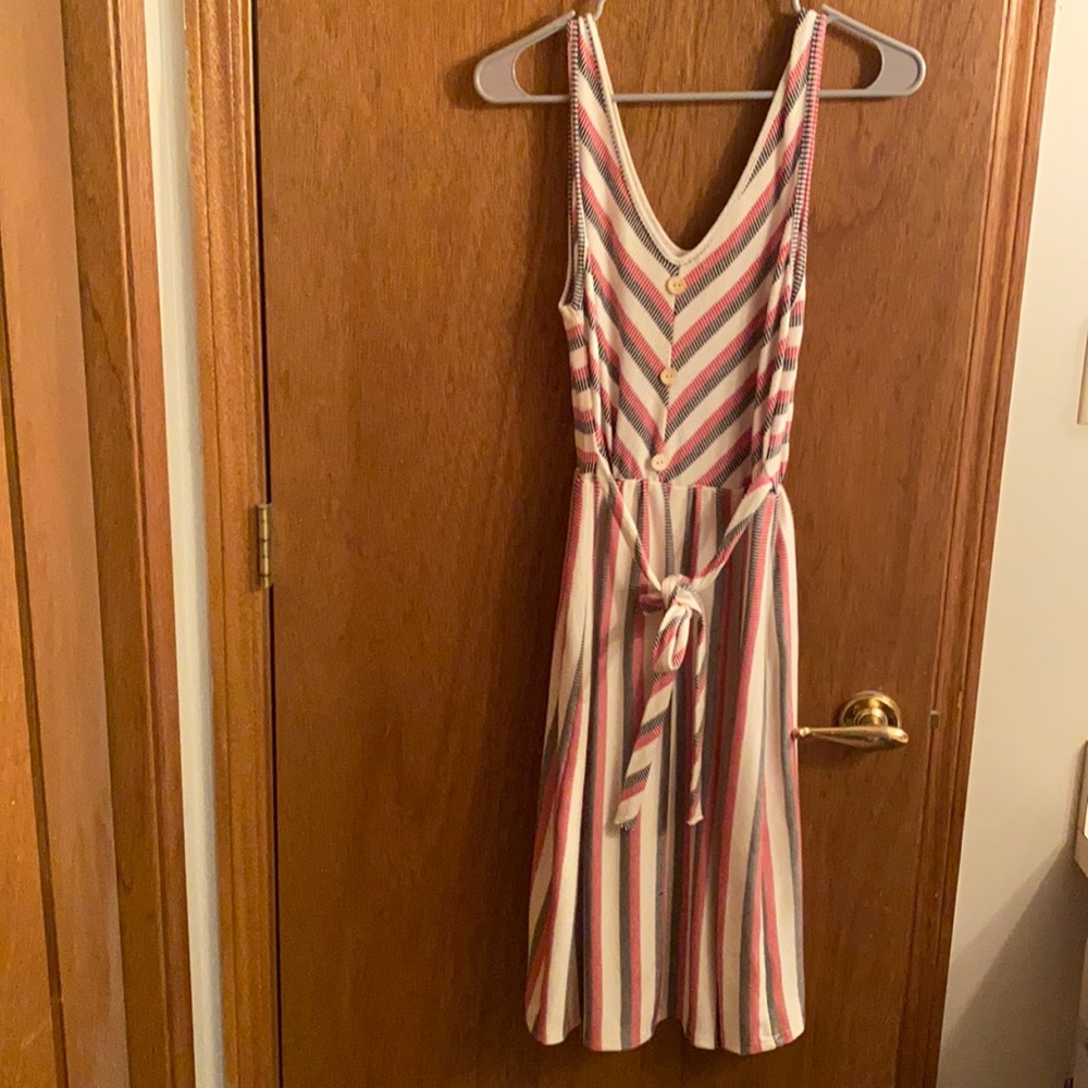 Casual tank dress can be tied in front or back